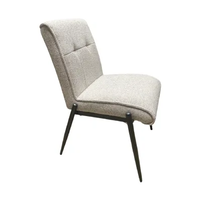 Modern Marl Fabric Padded Seat Dining Chair with Steel Legs