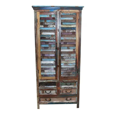 Tall Cabinet with Louvered Doors