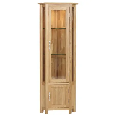 Oak Corner Glazed Display Cabinet