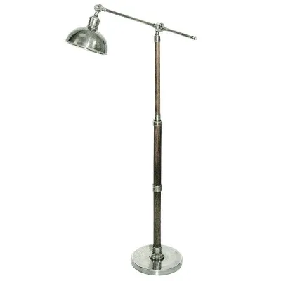 Wood And Metal Adjustable Floor Lamp