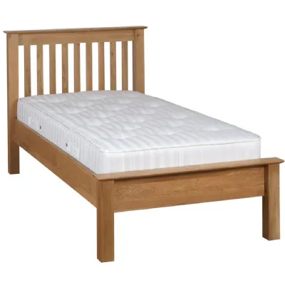 White Lacquered Oak 3ft Low Foot End Bed Frame