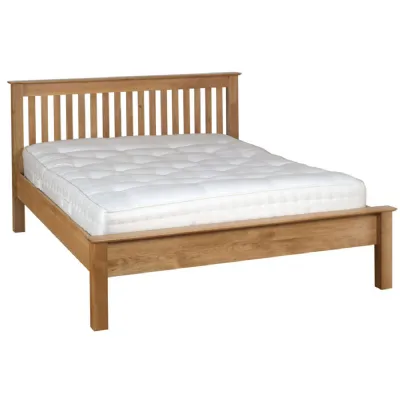 Lacquered White Oak King Size Low Foot End Bed Frame
