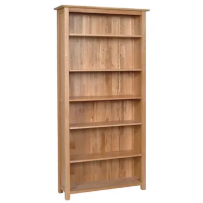 Lacquered White Oak 6ft Tall Wide Open Bookcase