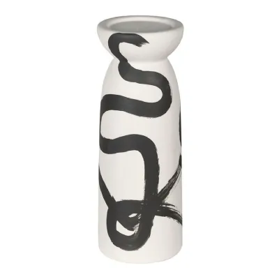 Black and Cream Abstract Candle Holder