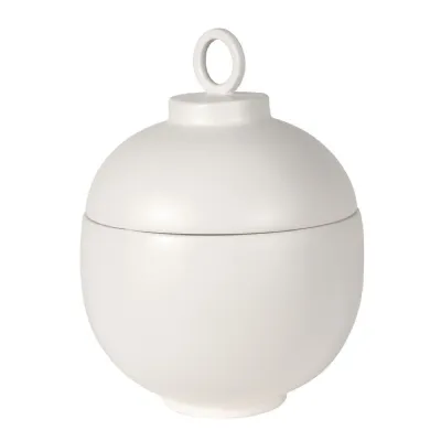 Off White Ceramic Lidded Jar
