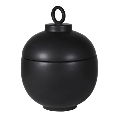 Matt Black Ceramic Lidded Jar