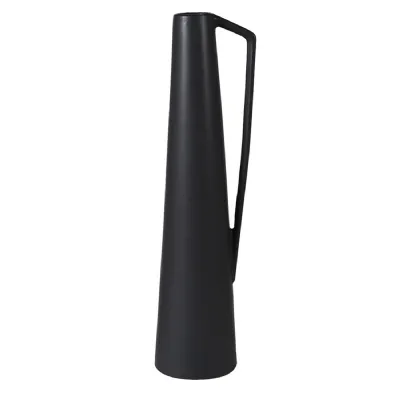 Slim Matt Black Bud Vase with Handle