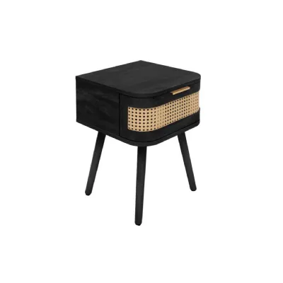Noah 1 Drawer Bedside Black