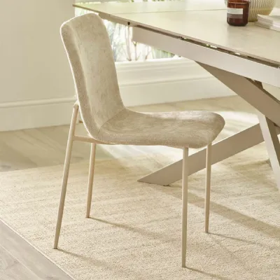 Nora Upholstered Dining Chair (set Of 4) Cream Chenille