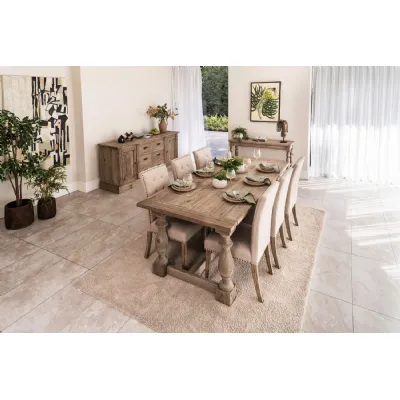 Traditional Weathered Oak Refectory 6 Seater Rectangular Dining Table