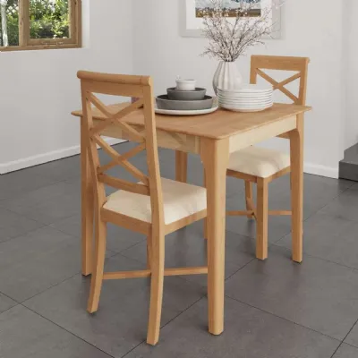 Light Oak Square Small Dining Table with Tapered Legs