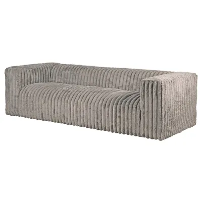 Faux Fur 3 Seater Taupe Sofa