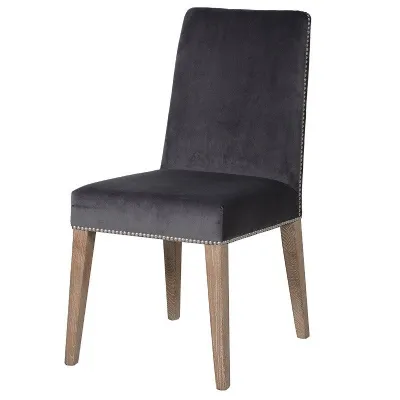 Grey Studded Dining Chair