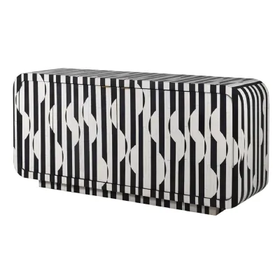 Monochrome Circles and Stripes Sideboard