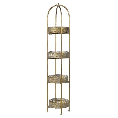 Ornate Tall 4 Tier Round Tray Shelves Stand