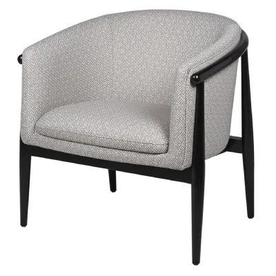 Grey Patterned Curve Chair