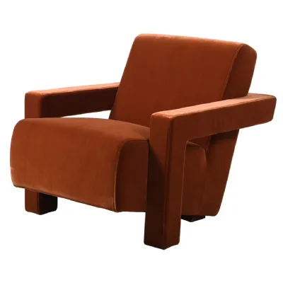 Ezra Burnt Orange Velvet Armchair