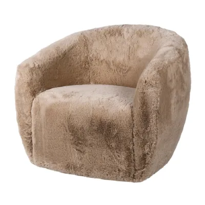 Alps Faux Sheepskin Swivel Chair