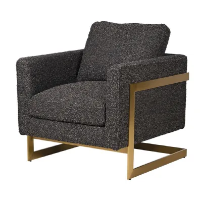 Black and Gold Bouclé Chair