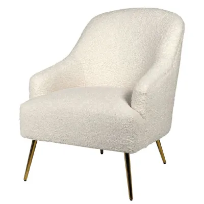 White Faux Sheepskin Chair