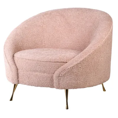 Blush Boucle Curve Chair