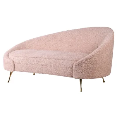 Blush Boucle Curve 2 Seater Sofa