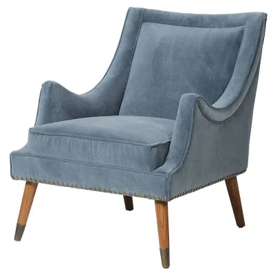 Blue Velvet Accent Chair