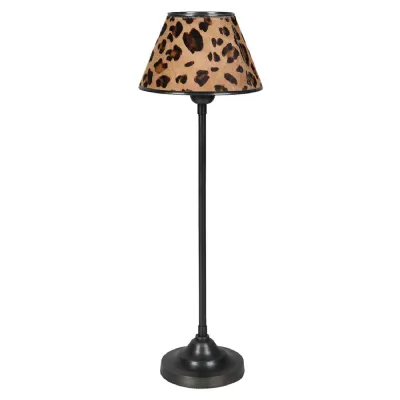Thin Table Lamp with Leopard Shade