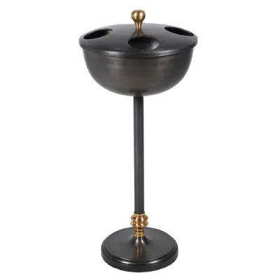 Graphite Grey 4 Bottle Wine Cooler On Stand