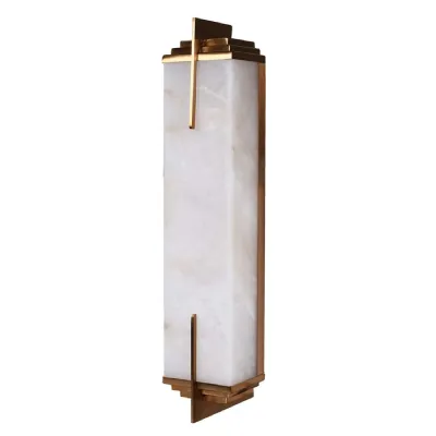Coffee Alabaster Brass Wall Light