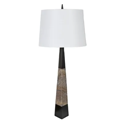 Tapered Marble Table Lamp with Shade