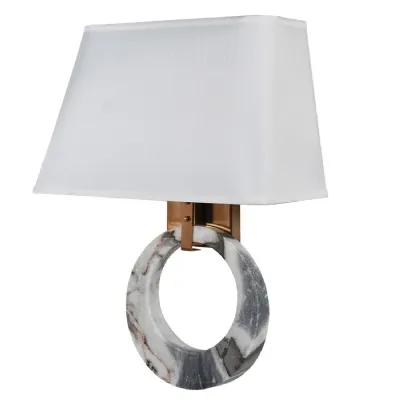 Bronze Marble Wall Light with Shade