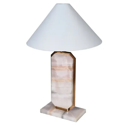 Elysees Blush Marble Table Lamp with Shade