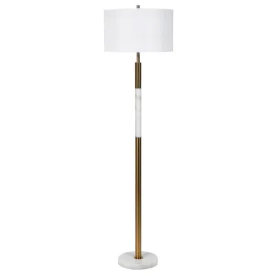 White Marble Floor Lamp with Shade