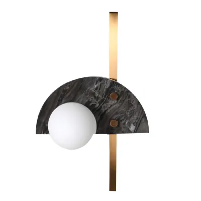 Marble and Clouded Glass Abstract Wall Light