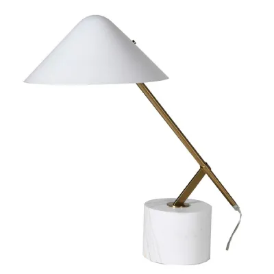 Marble and Glass Pivot Desk Lamp