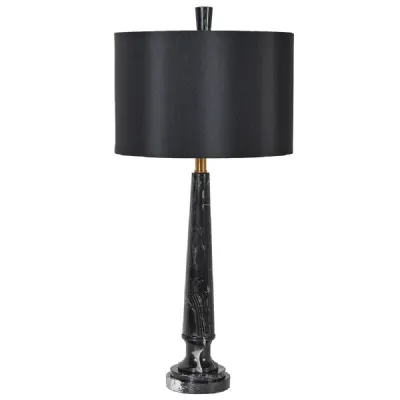 Black Marble Lamp With Black Shade