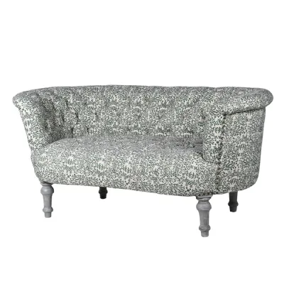 Paisley Green Cotton Sofa with Studs