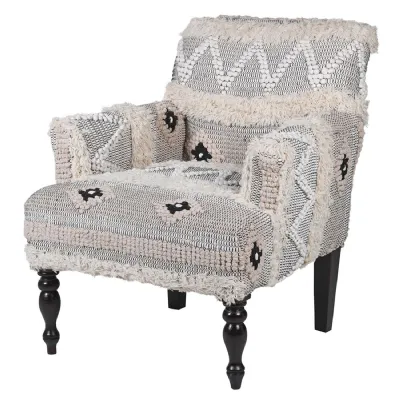 White Woven Tuft Armchair
