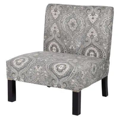 Grey Paisley Slipper Chair