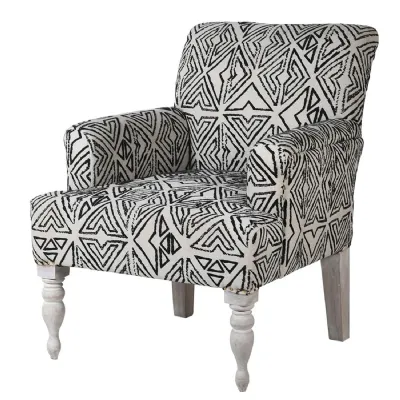 Black and White Bergere Chair