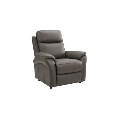 Truffle Leather Single Seater Sofa with Padded Armrests