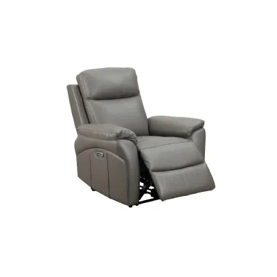 Modern Truffle Leather Electric Recliner Chair