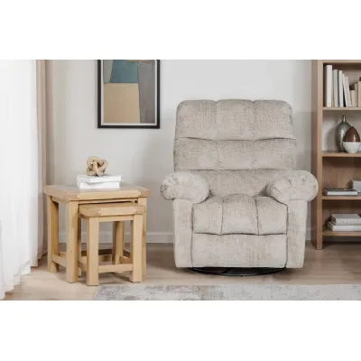 Latte Textured Fabric Glider Swivel Recliner Chair