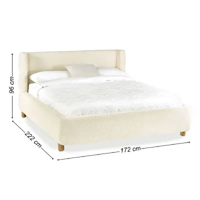 Obreon Cream Boucle Upholstered 150 Cm King Bed
