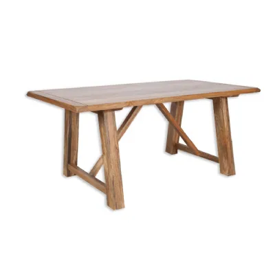 Rustic Solid Mango Wood 6 Seater Rectangular Dining Table