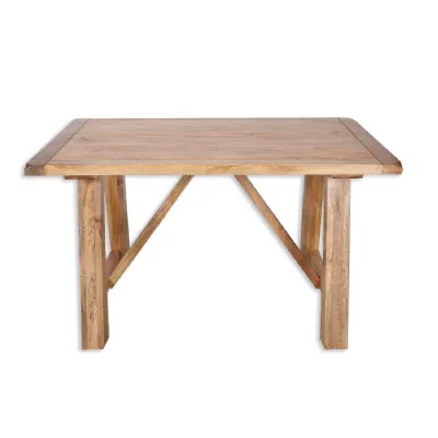 Modern Solid Mango Wood Small 1.35m 4 Seater Dining Table