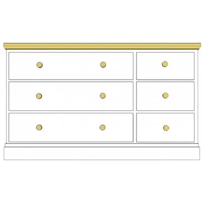 Painted and Solid Oak Top 6 Drawer Chest