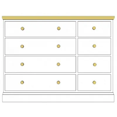 Painted and Solid Oak Top 8 Drawer Chest