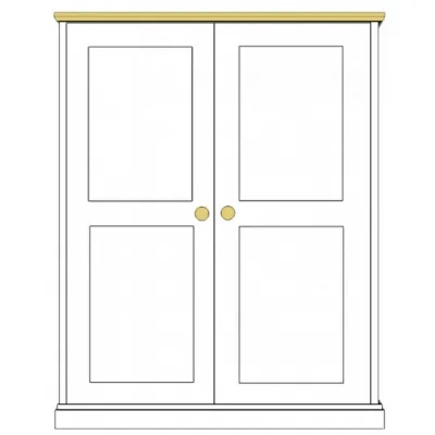 Painted and Solid Oak Top Junior 2 Door Wardrobe